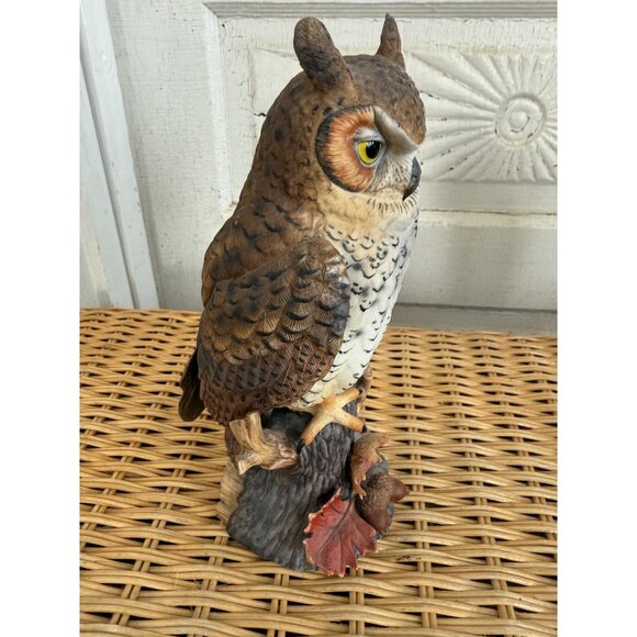 Vintage 70's Lenox Bisque Porcelain Great Horned Owl Figurine 8" - Picture 7 of 12